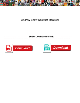 Andrew Shaw Contract Montreal