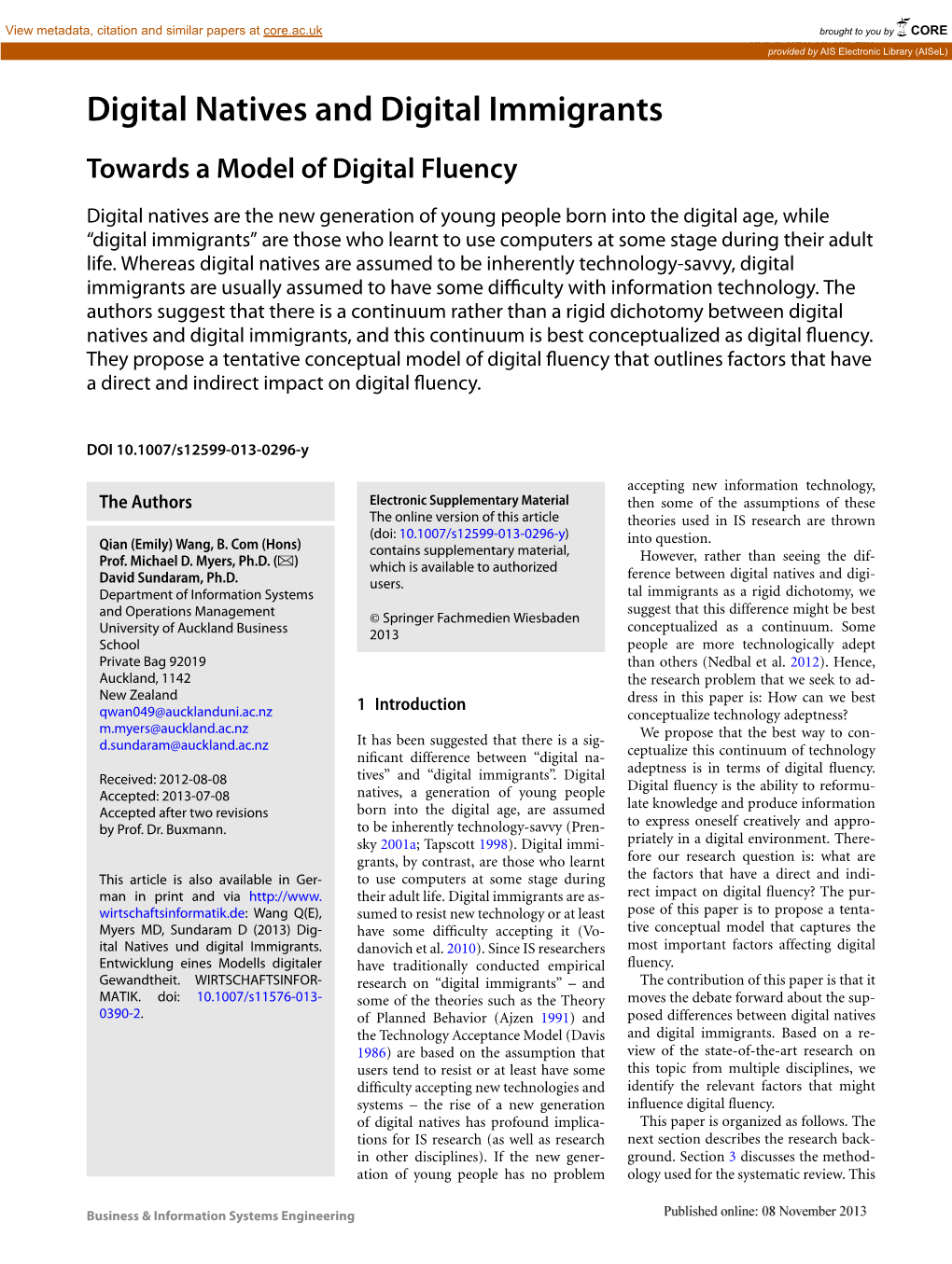 Digital Natives and Digital Immigrants Towards a Model of Digital Fluency