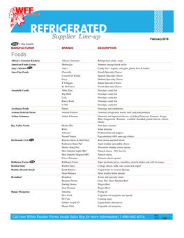 Refrigerated Supplier Lineup