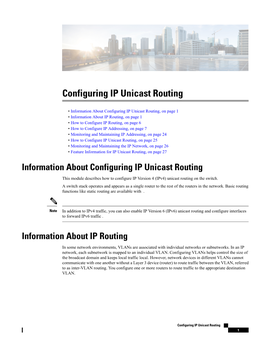 Configuring IP Unicast Routing