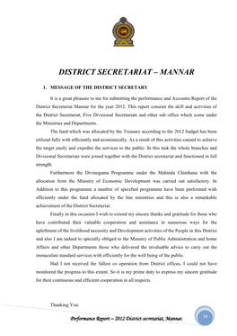 District Secretariat – Mannar