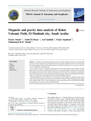 Magnetic and Gravity Data Analysis of Rahat Volcanic Field, El-Madinah City, Saudi Arabia