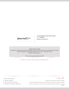 Derecho De La Guerra) Journal of Negative and No Positive Results, Vol