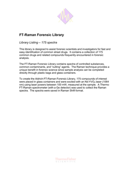 FT-Raman Forensic Library