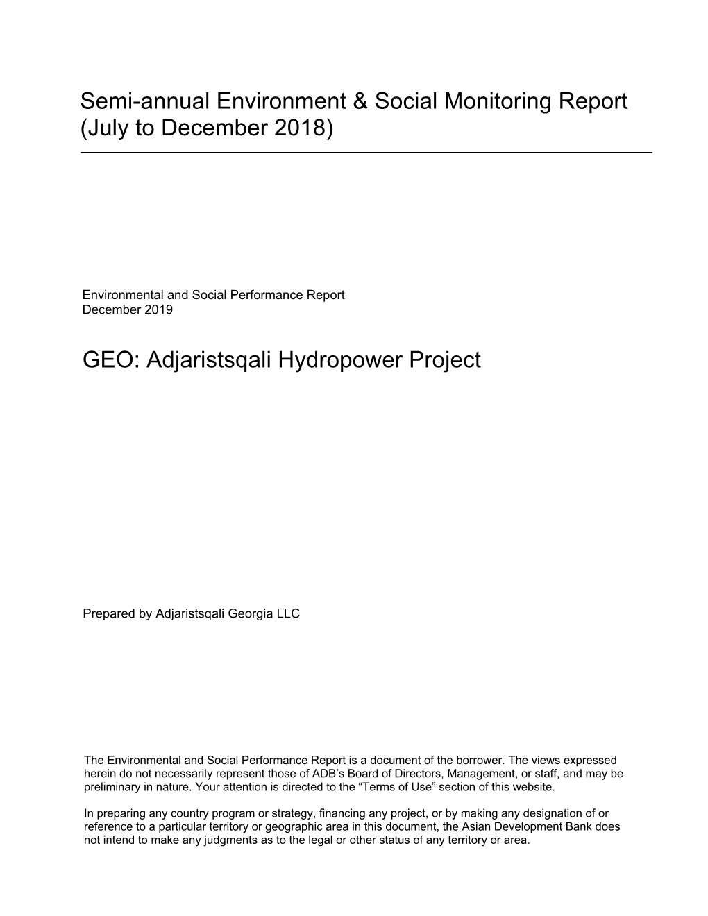 Adjaristsqali Hydropower Project