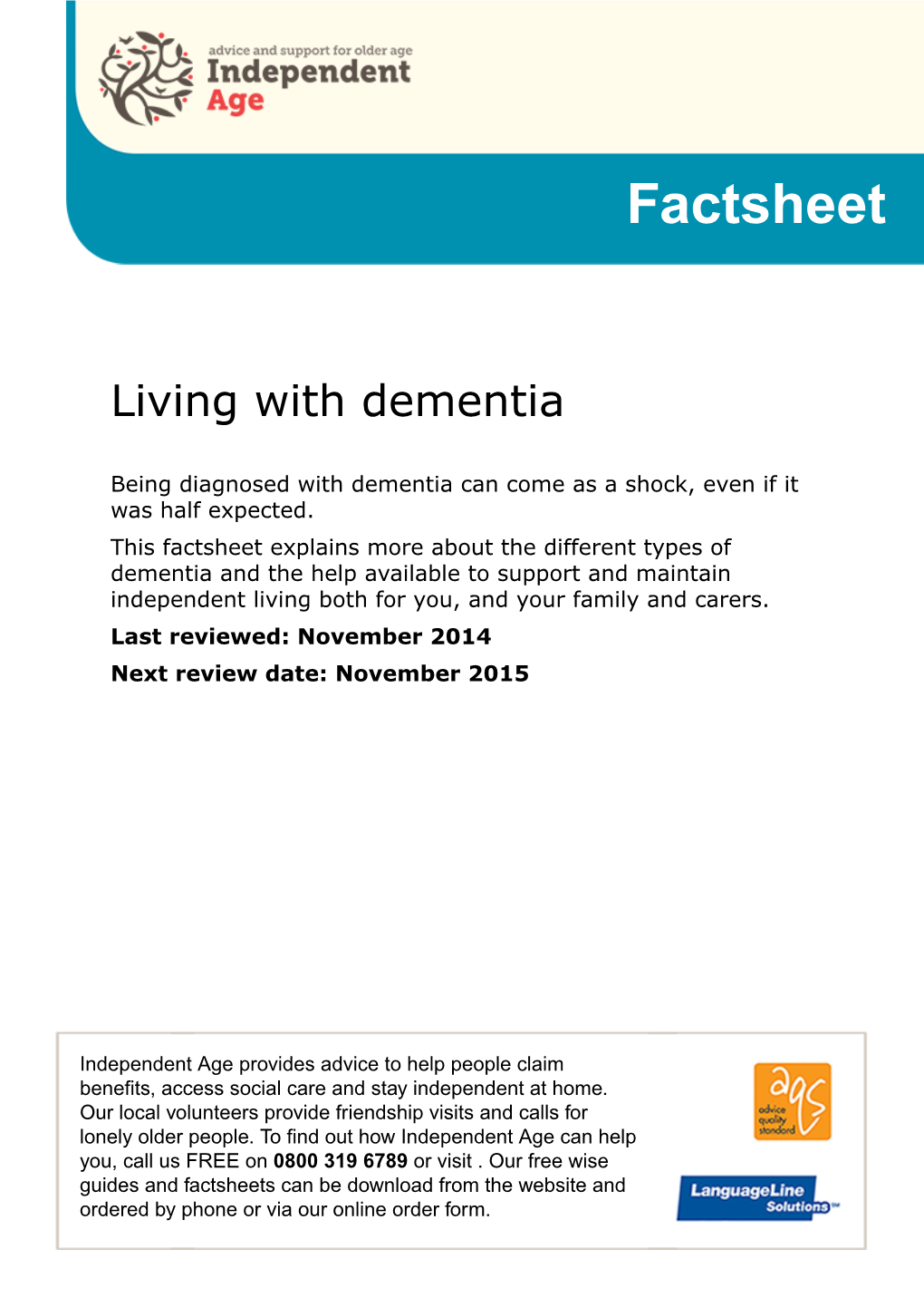 Living with Dementia