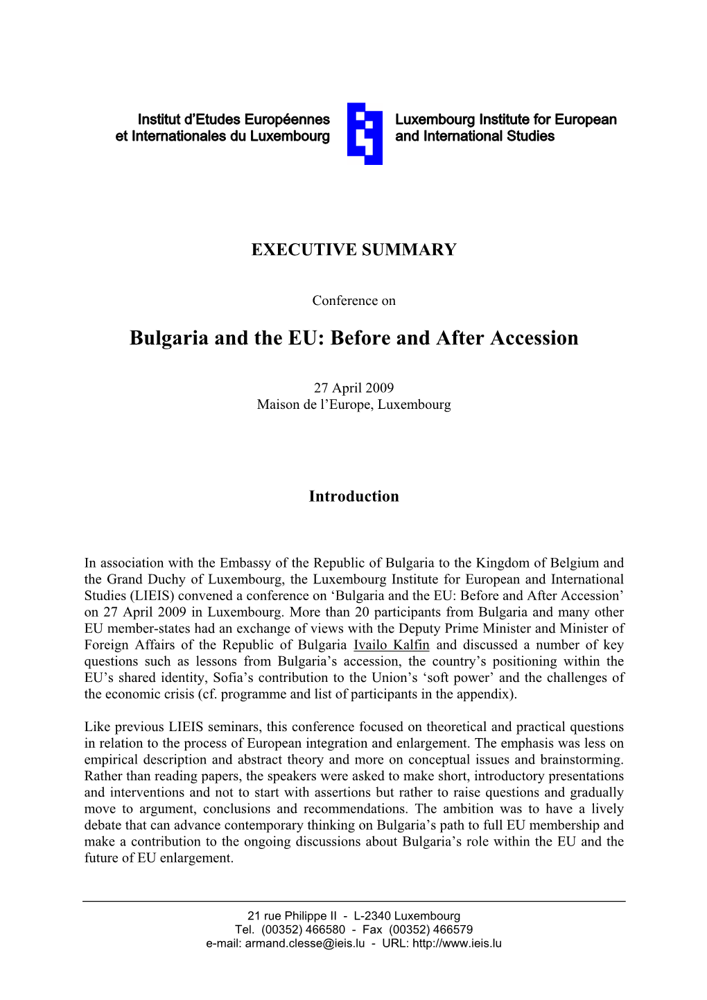 Bulgaria and the EU: Before and After Accession