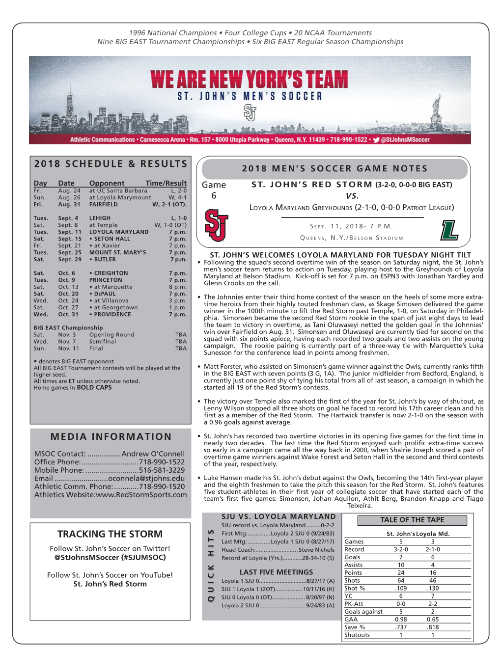 Men's Soccer Game Notes.Indd