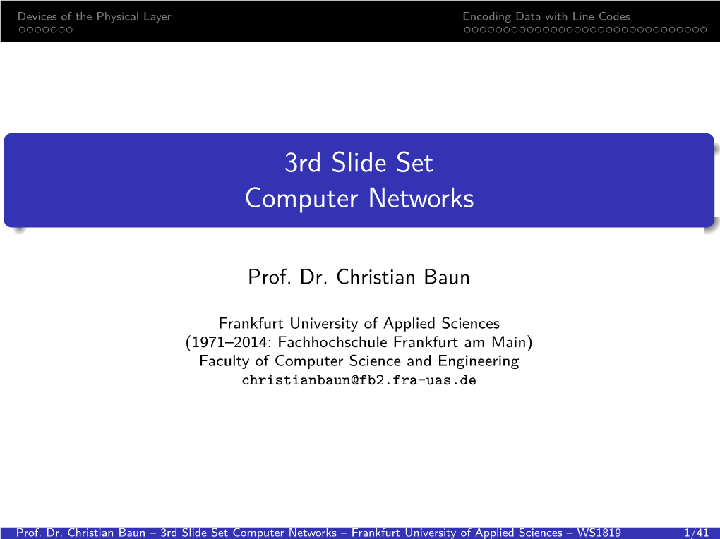 3Rd Slide Set Computer Networks