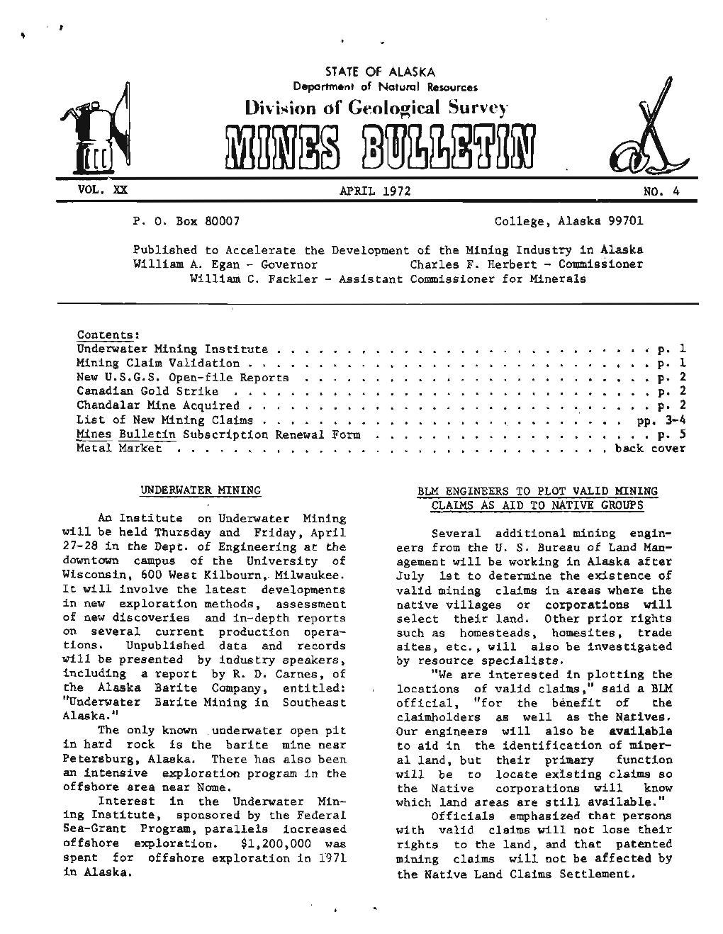 Mining Claimvalidation ...P. 1 Chandalar