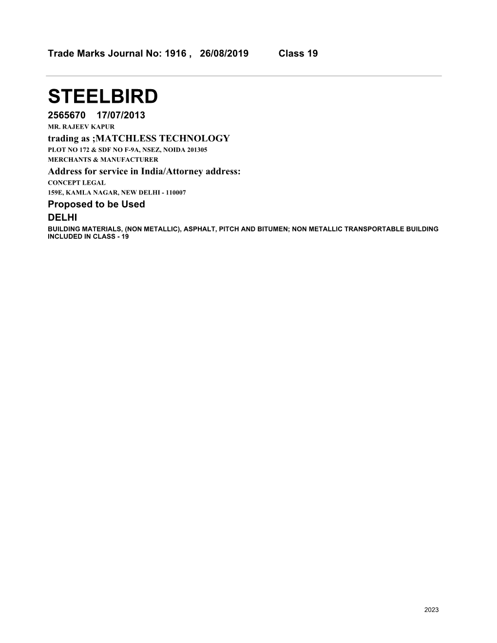 Steelbird 2565670 17/07/2013 Mr