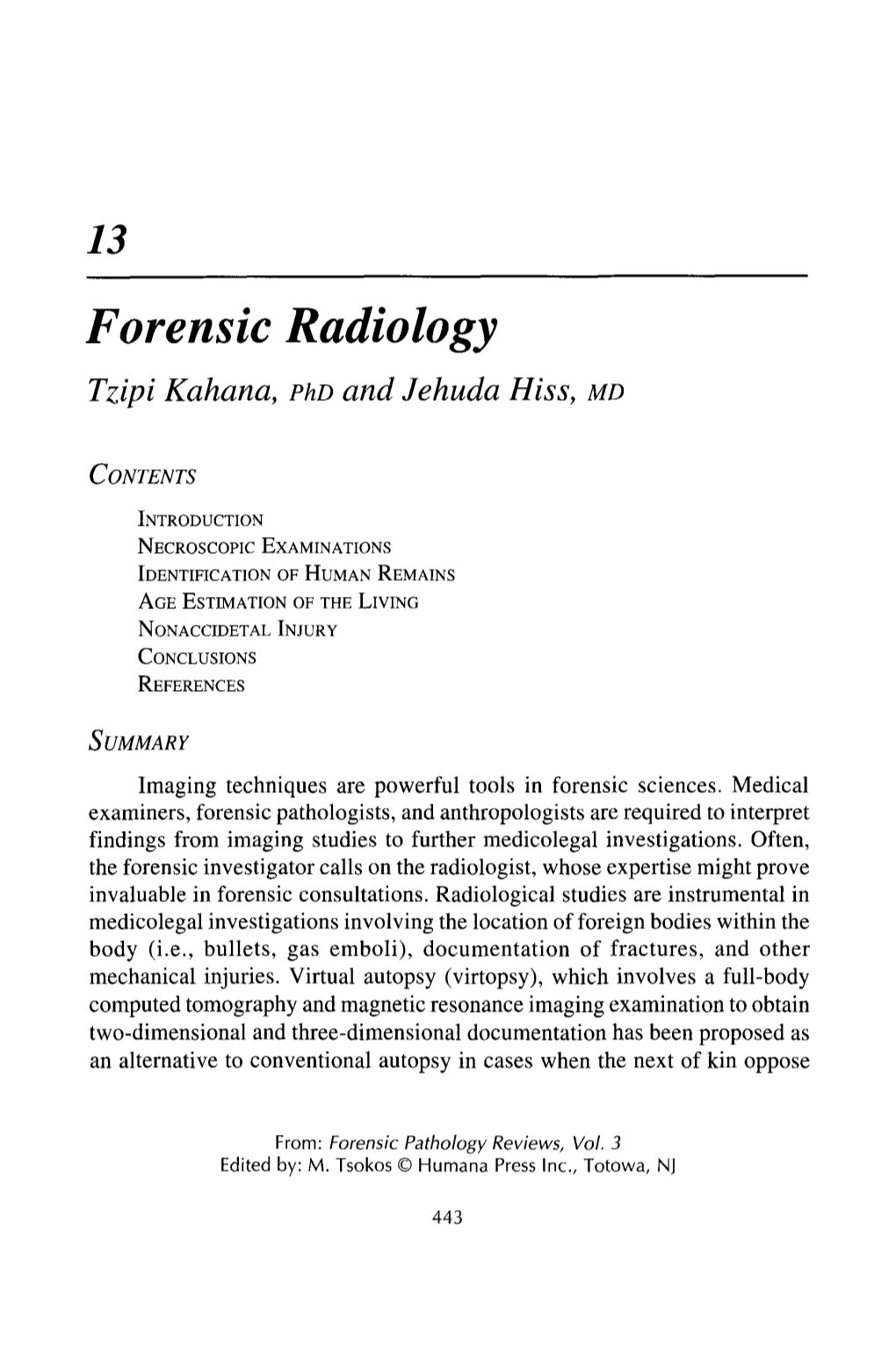 Forensic Radiology