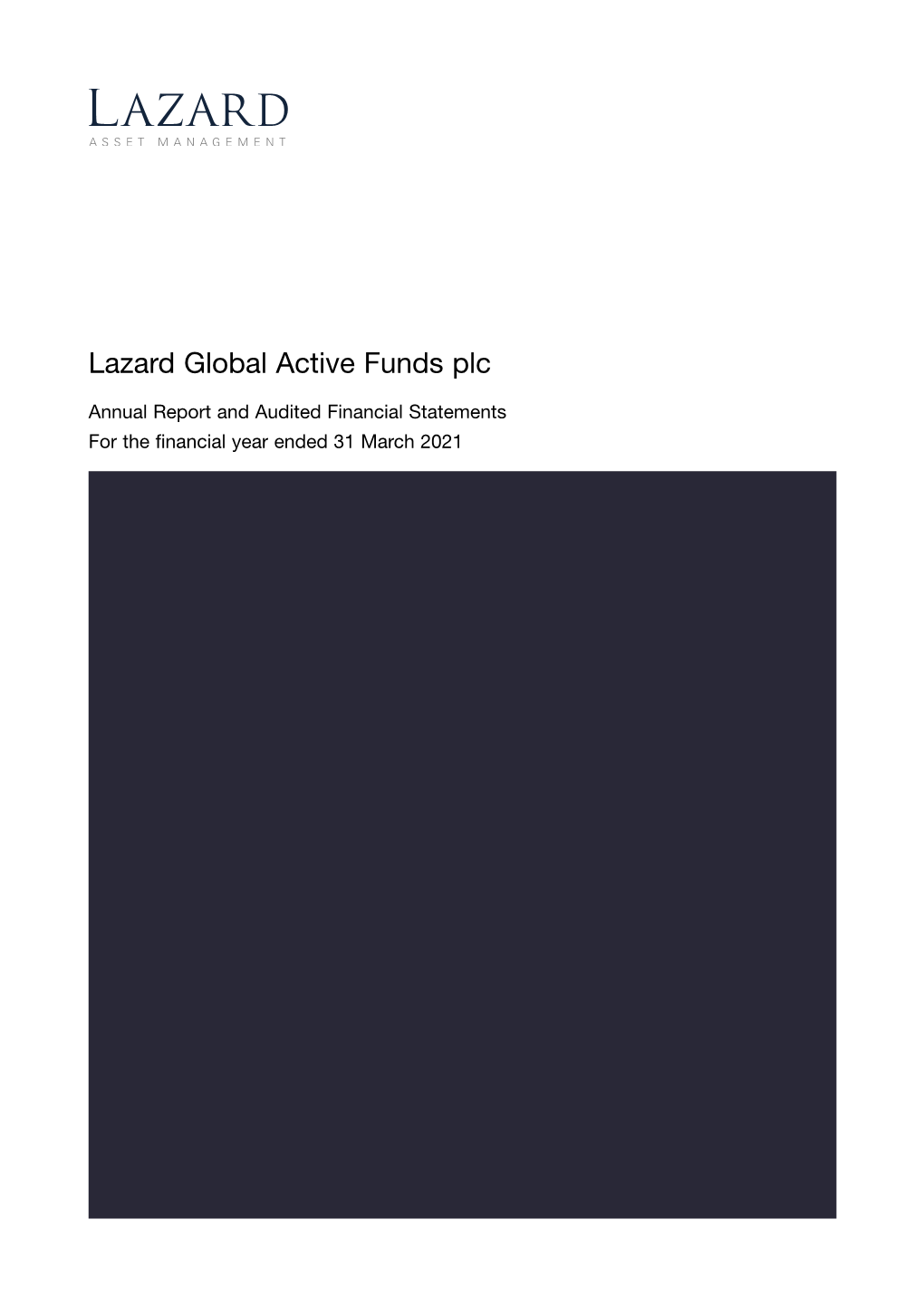 Lazard Global Active Funds Plc