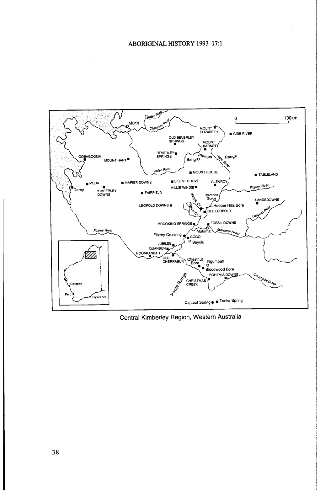 ABORIGINAL HISTORY 1993 17:1 Central Kimberley Region, Western