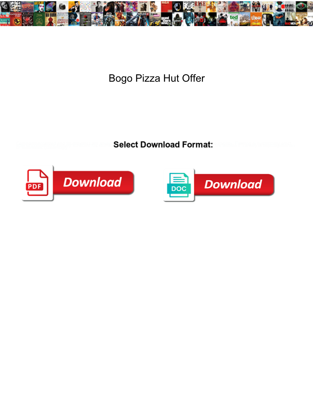 Bogo Pizza Hut Offer