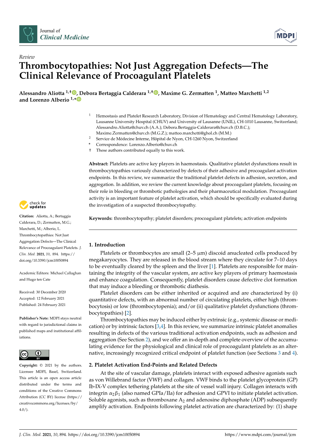 Thrombocytopathies: Not Just Aggregation Defects—The Clinical Relevance of Procoagulant Platelets