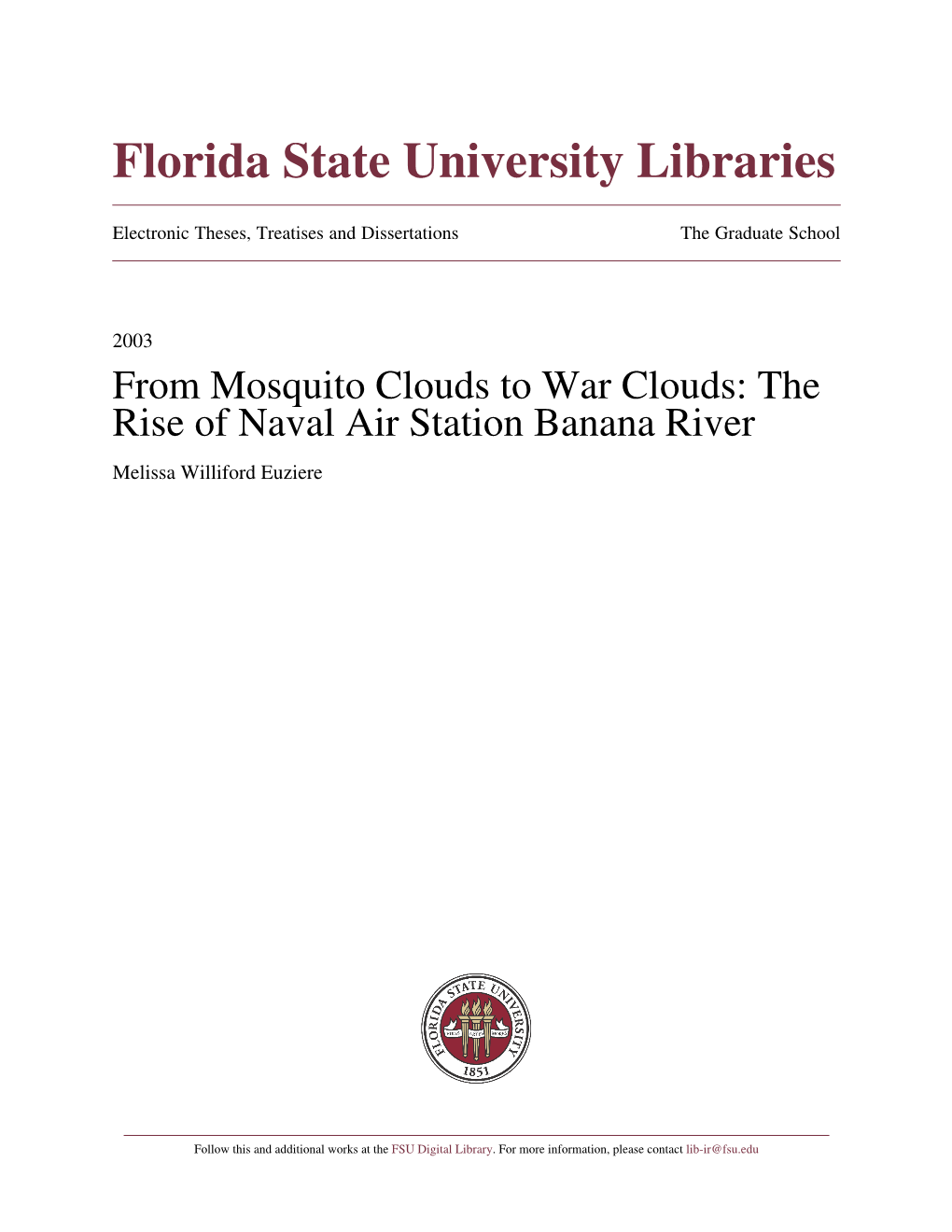 The Rise of Naval Air Station Banana River Melissa Williford Euziere