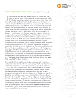 SHORT HISTORY of HANOVER SQUARE (Edited by Brian G