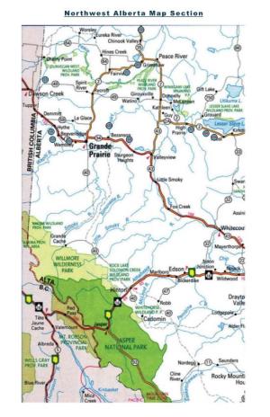 Northwest Alberta Map Section
