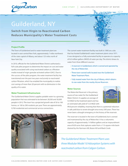 Guilderland, NY Switch from Virgin to Reactivated Carbon Reduces Municipality’S Water Treatment Costs
