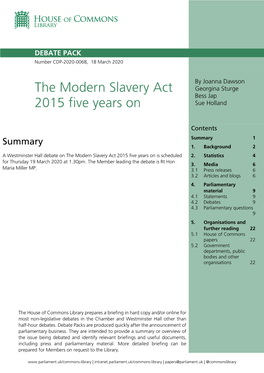 The Modern Slavery Act 2015 Five Years on Is Scheduled 2