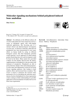 Molecular Signaling Mechanisms Behind Polyphenol-Induced Bone Anabolism