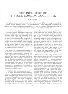 The Inclosure of Pitstone Common Wood in 1612 H