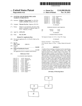 (12) United States Patent (10) Patent No.: US 8,585,956 B1 Pagryzinski Et Al