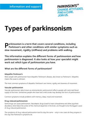 Types of Parkinsonism