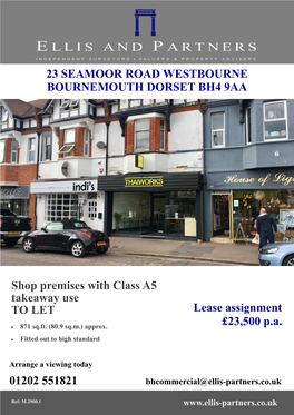 23 Seamoor Road Westbourne Bournemouth Dorset Bh4 9Aa