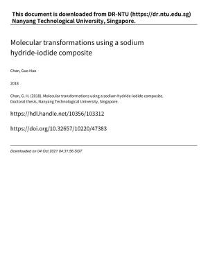 Molecular Transformations Using a Sodium Hydride‑Iodide Composite