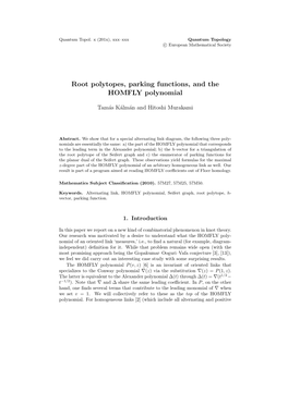 Root Polytopes, Parking Functions, and the HOMFLY Polynomial