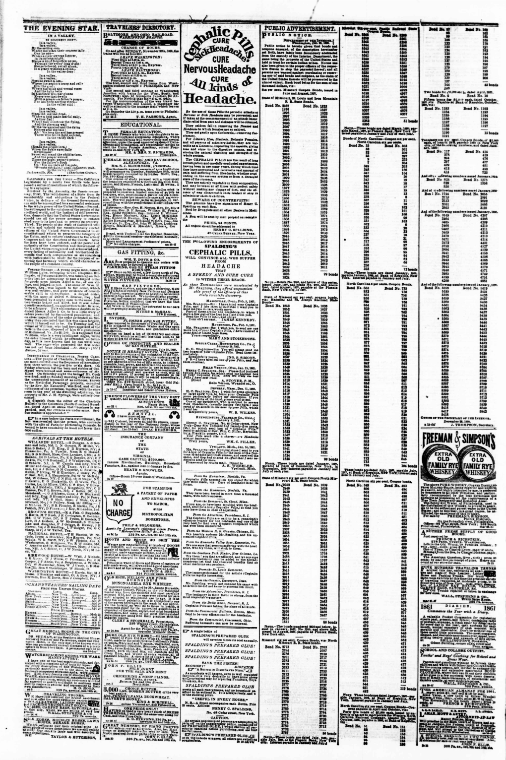 Headache. M10 4A89 W.Tu: Ss& Will Be Attached to the Tonnage Train Whioh Learea Bond No