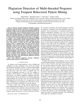 Plagiarism Detection of Multi-Threaded Programs Using Frequent Behavioral Pattern Mining