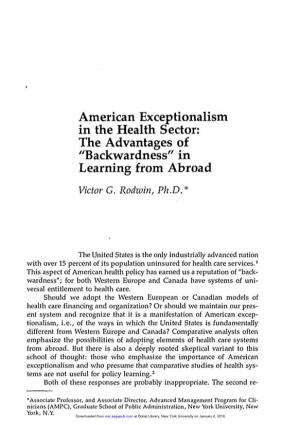 American Exceptionalism the Advantages Of