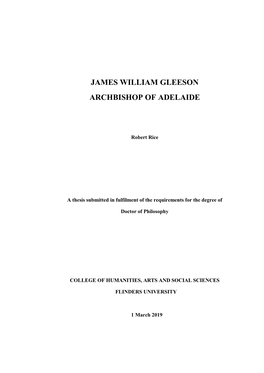 James William Gleeson Archbishop of Adelaide