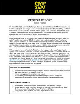 Georgia Report 3.20.20 - 10.28.20