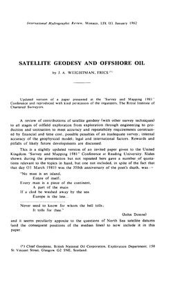 Satellite Geodesy and Offshore Oil