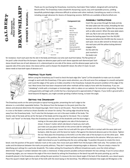 Assembly Instructions Prepping Your Knife Setting the Drawsharp