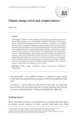 Climate Change, Travel and Complex Futures1