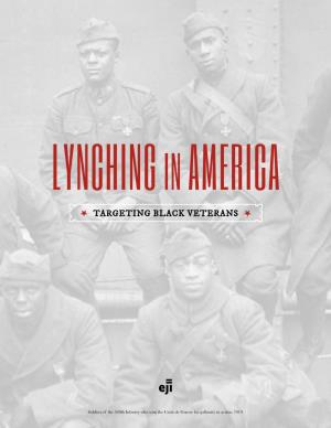 Lynching in America Targeting Black Veterans