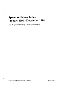 Spaceport News Index January 1990- December 1994