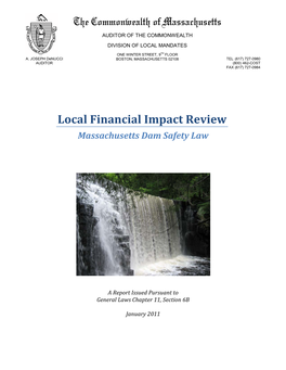 Local Financial Impact of Massachusetts Dam Safety
