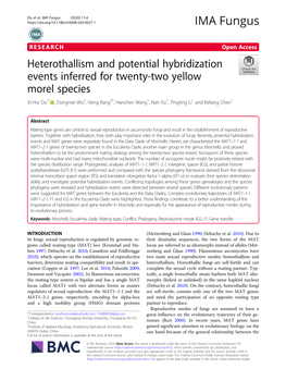 Heterothallism and Potential Hybridization Events Inferred For