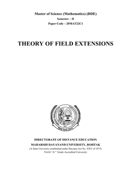 Theory of Field Extensions