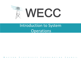 Introduction to System Operations