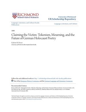Tokenism, Mourning, and the Future of German Holocaust Poetry Kathrin M