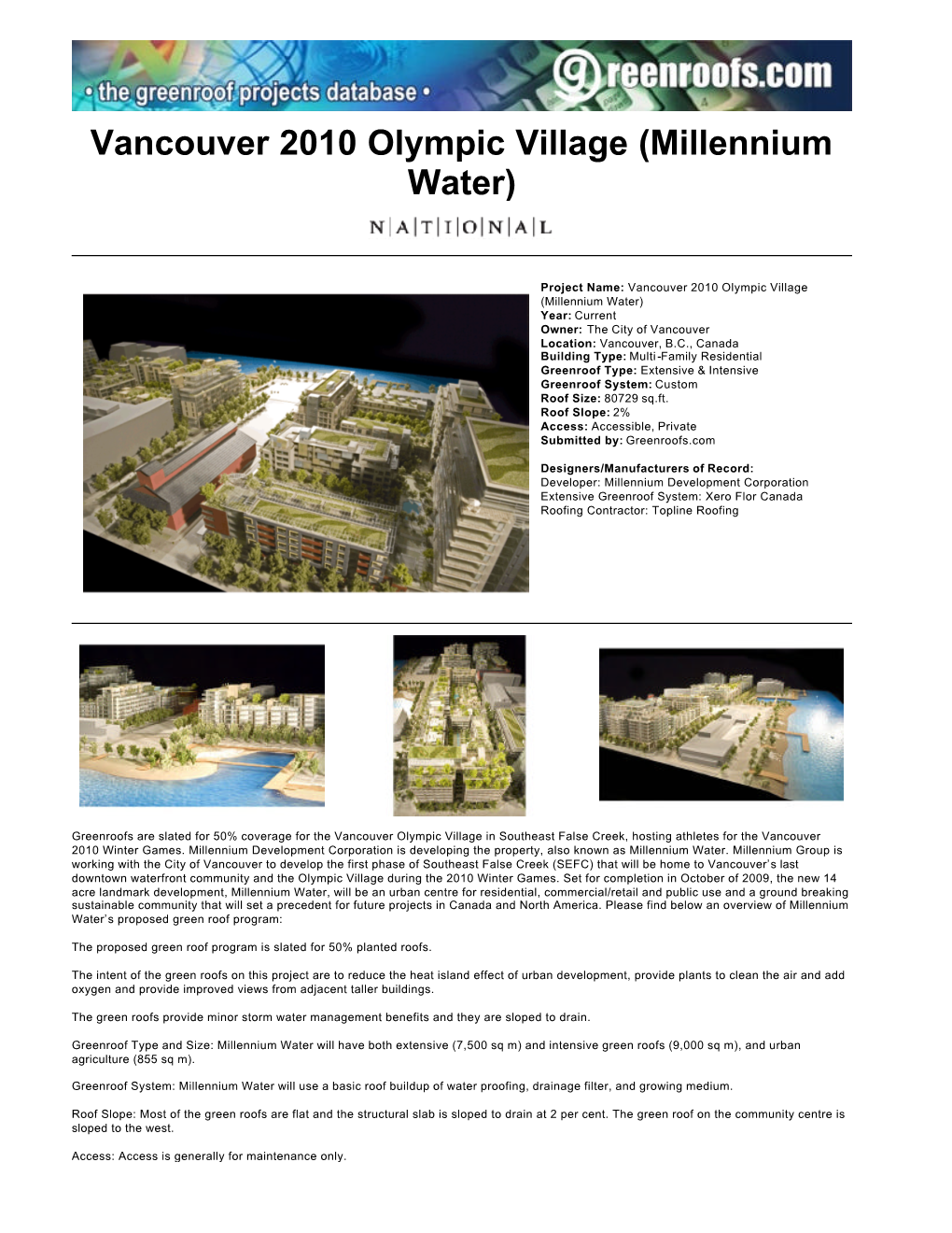 Vancouver 2010 Olympic Village (Millennium Water)