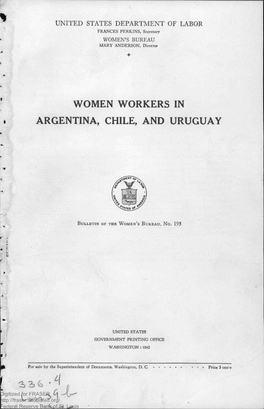 Women Workers in Argentina, Chile, and Uruguay