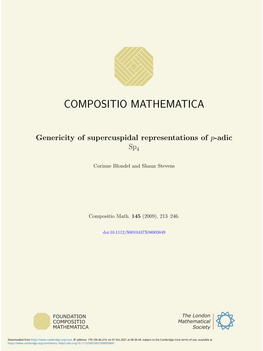 Genericity of Supercuspidal Representations of P-Adic Sp4